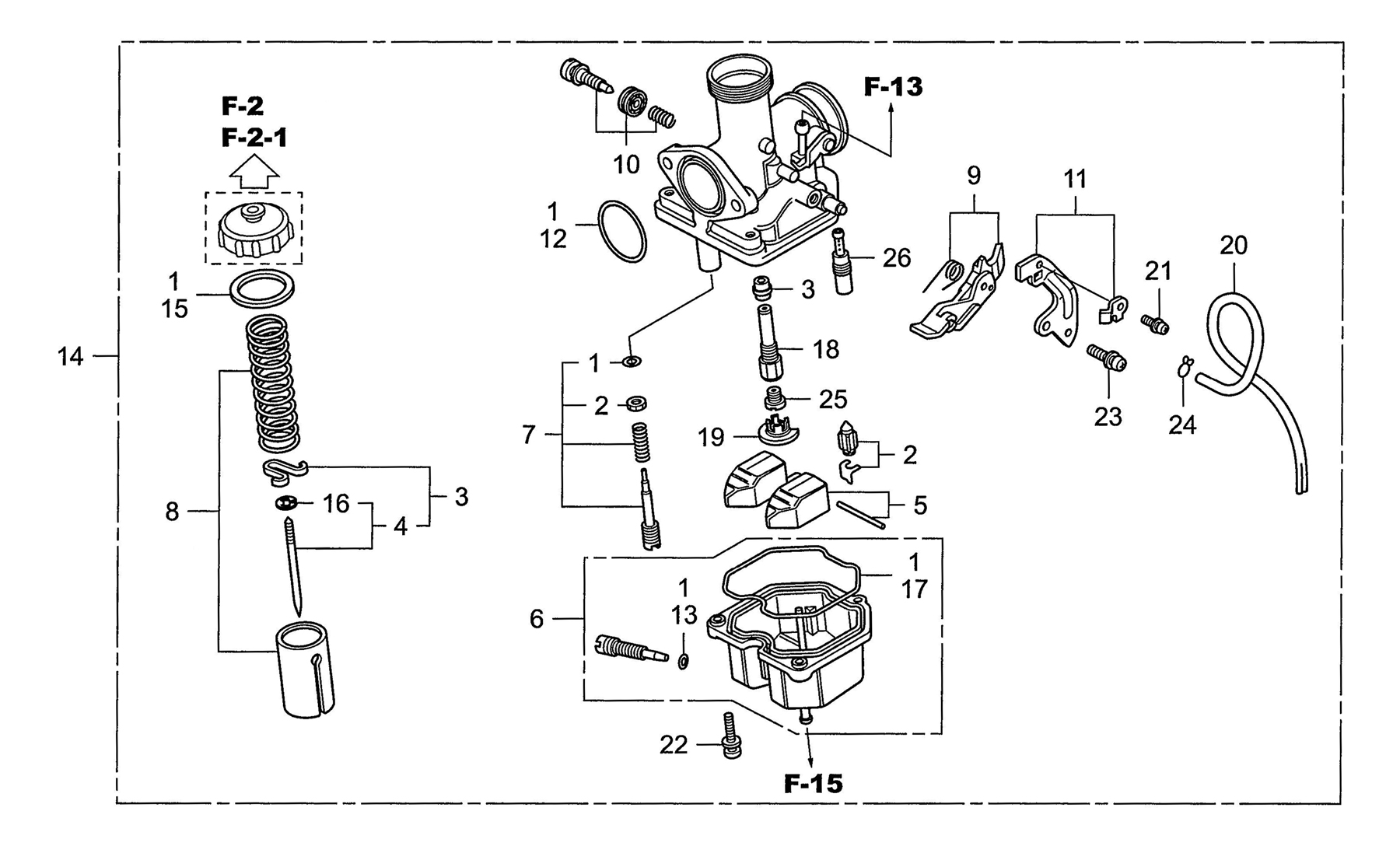 2006 Honda NSF100 Carburetor Jets Catch Tank Parts Book Parts for Sale