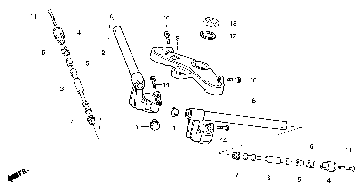 2006 Honda NSF100 Top Fork Clamp Triple Clamp Handlebar Handle Bar Parts Book Parts for Sale