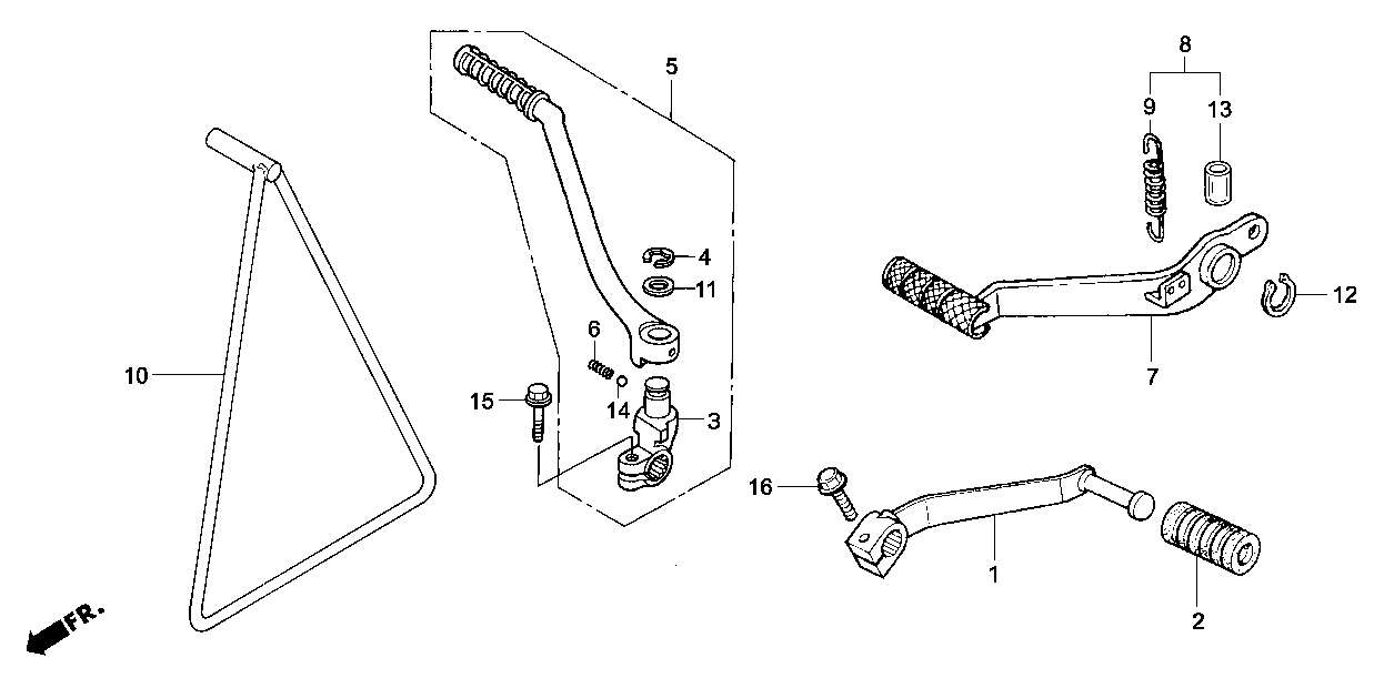 2006 Honda NSF100 Footpeg Footpegs Pedal / Kick Start Arm  Parts for Sale