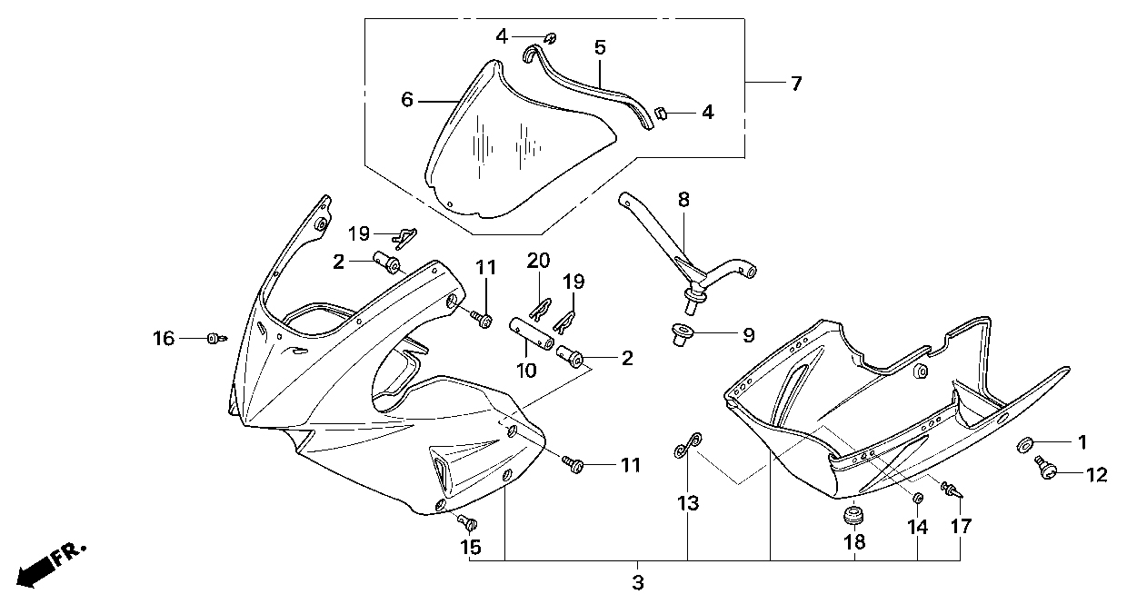 2006 Honda NSF100 Cowl / Wind Screen Parts