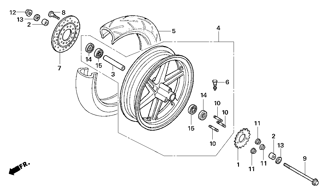 2018 Honda NSF100 Rear Axle Rear Sprocket Rear Wheel Rear Brake Disk Parts Book Parts for Sale