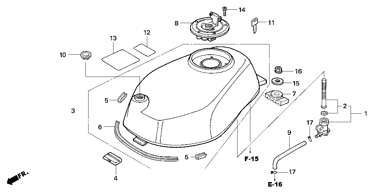 2018 Honda NSF100 Gas Cap Fuel Cap Gas Tank Fuel Tank Petcock Parts Book Parts for Sale