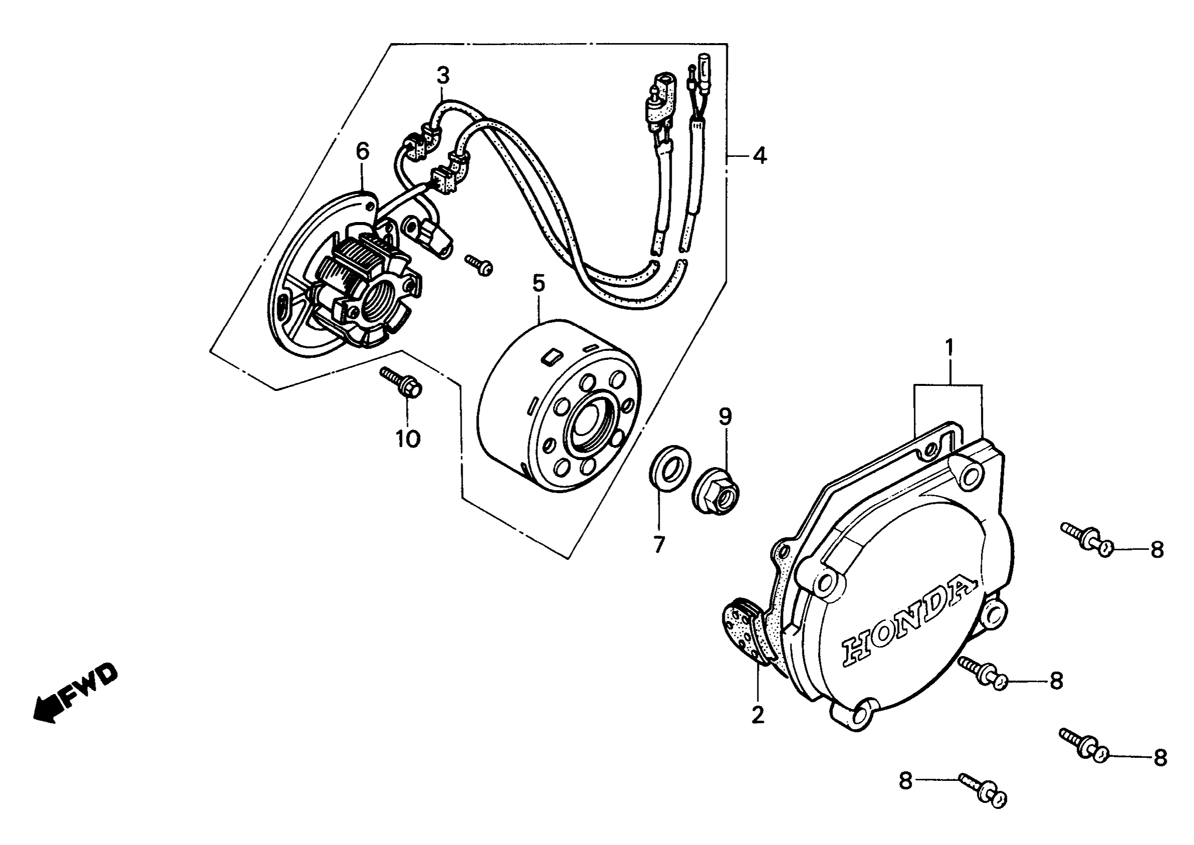 1984 Honda RS125R - E2 Left Crankcase Cover / A.C. Generator Image