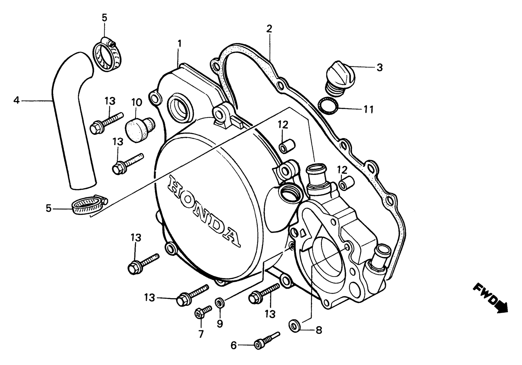 1984 Honda RS125R - E3 Right Crankcase Cover Image