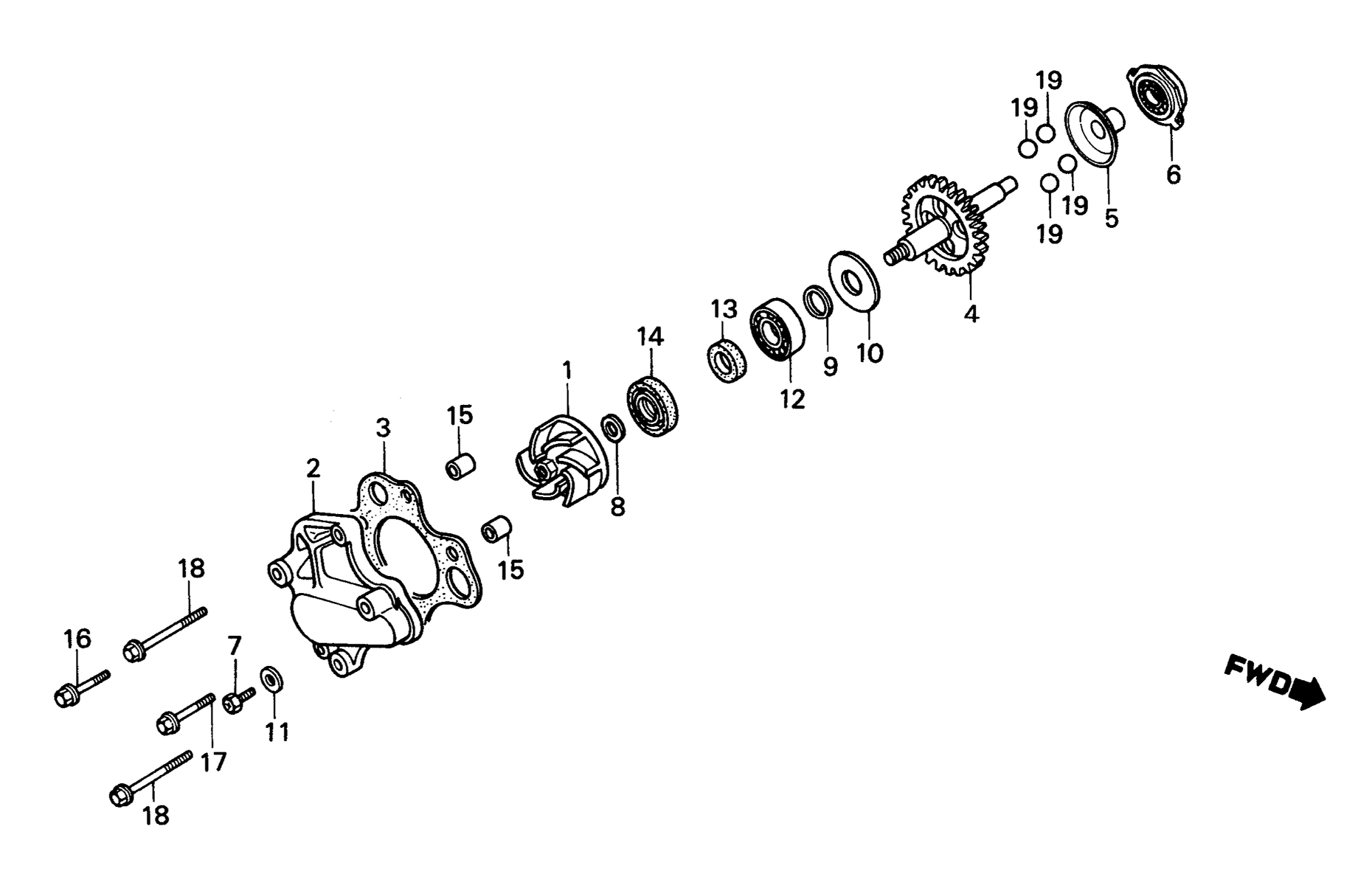 1984 Honda RS125R - E4 Water Pump Image