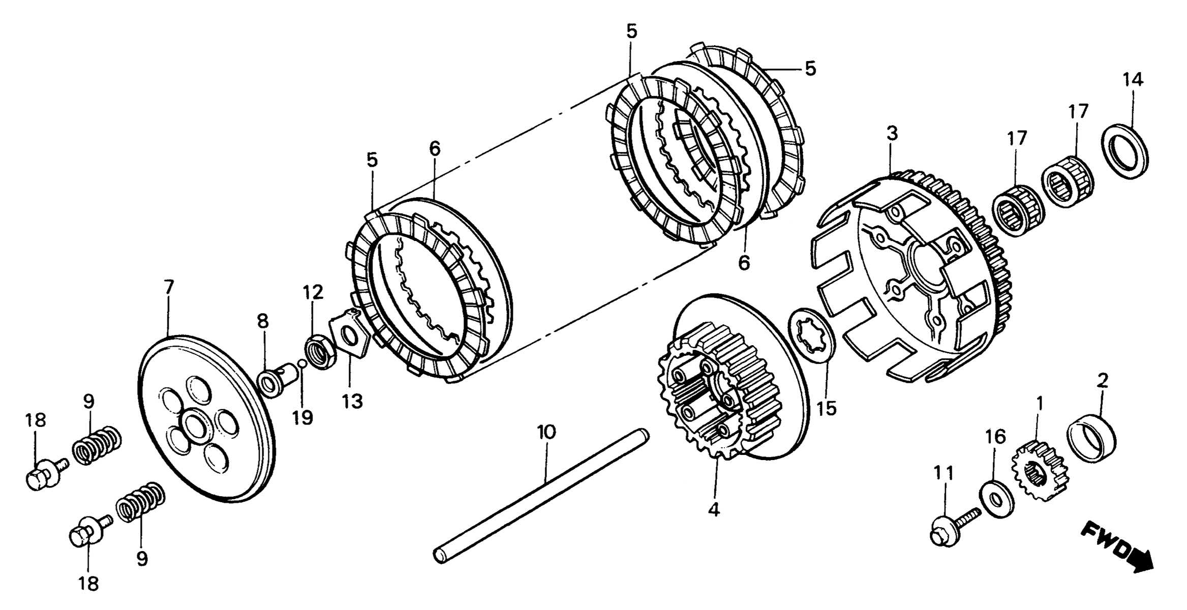 1984 Honda RS125R - E6 Clutch / Primary Drive Gear Image