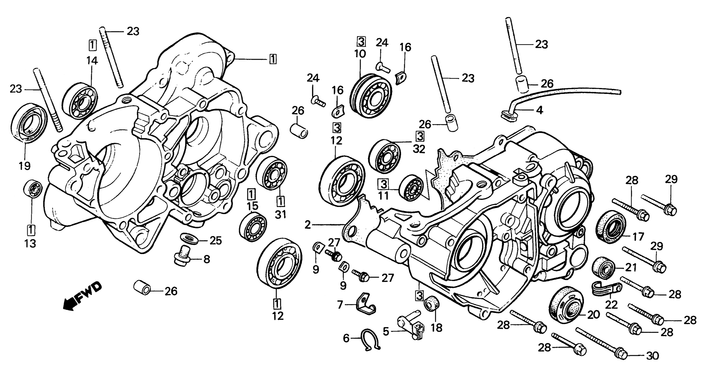 1984 Honda RS125R - E7 Crankcase / Reed Valve Image