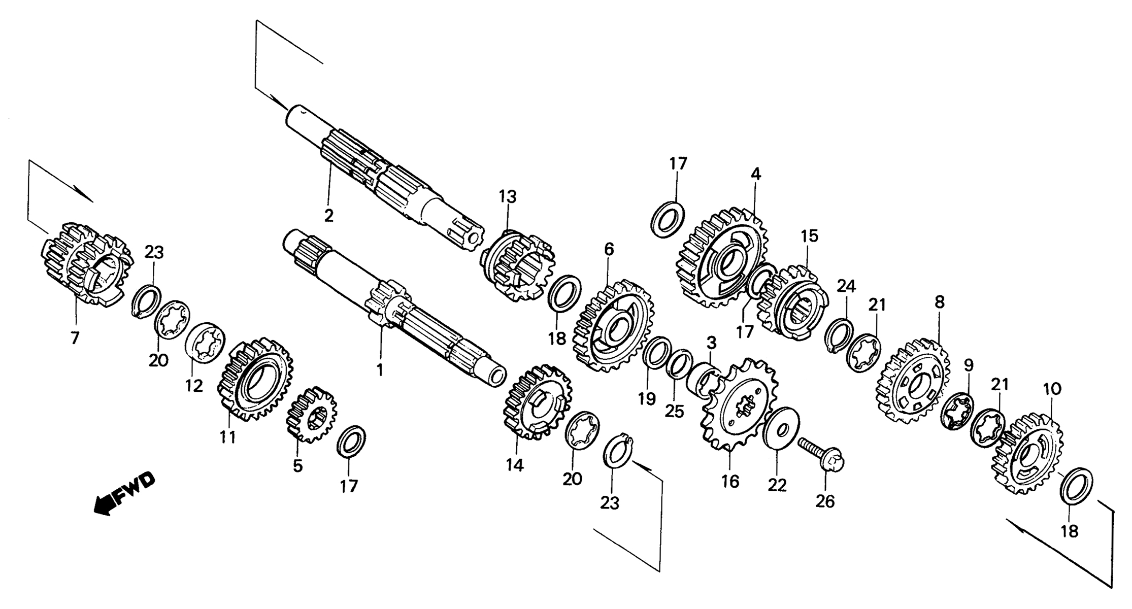 1984 Honda RS125R - E9 Transmission Image