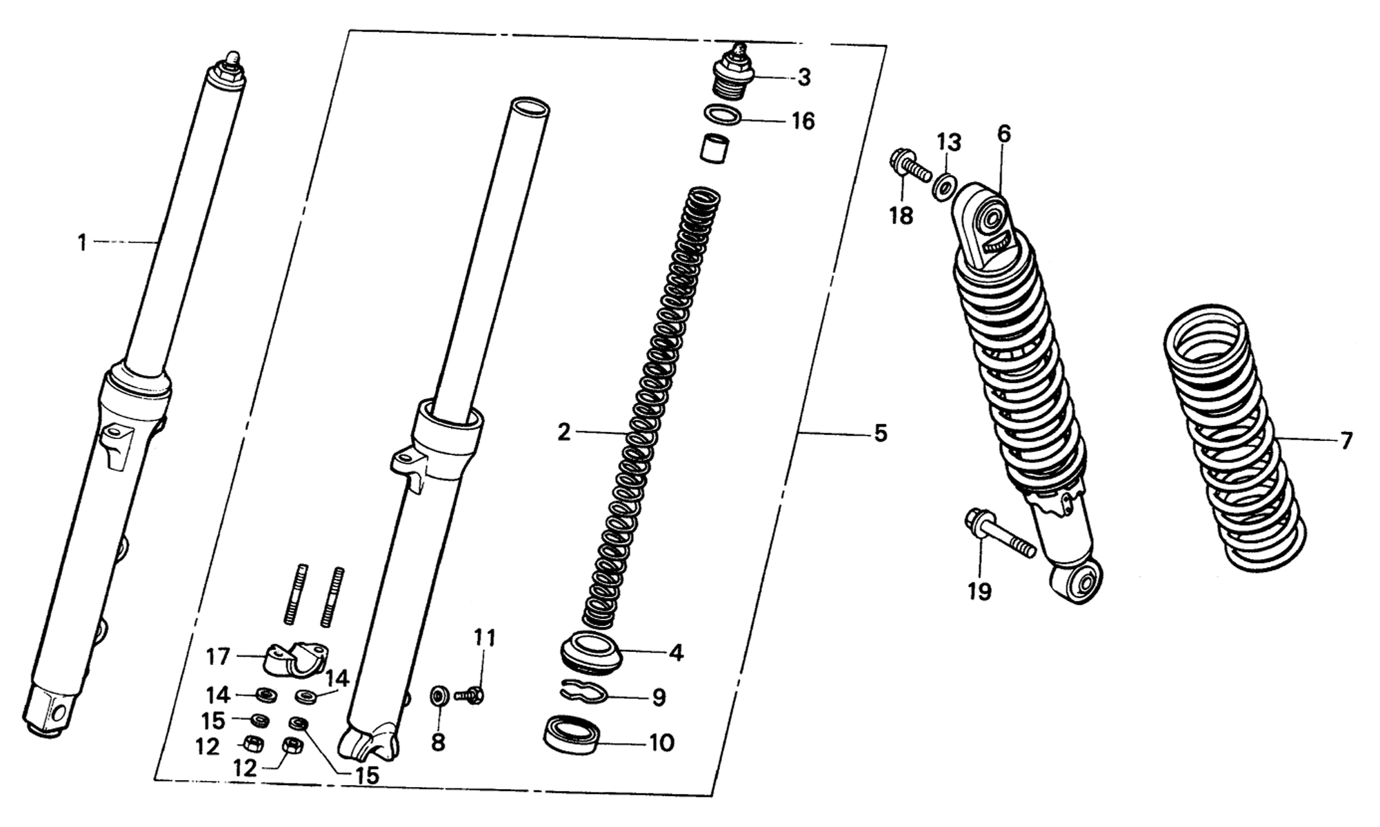 1984 Honda RS125R - F5 Front Fork / Rear Shock Absorber Image