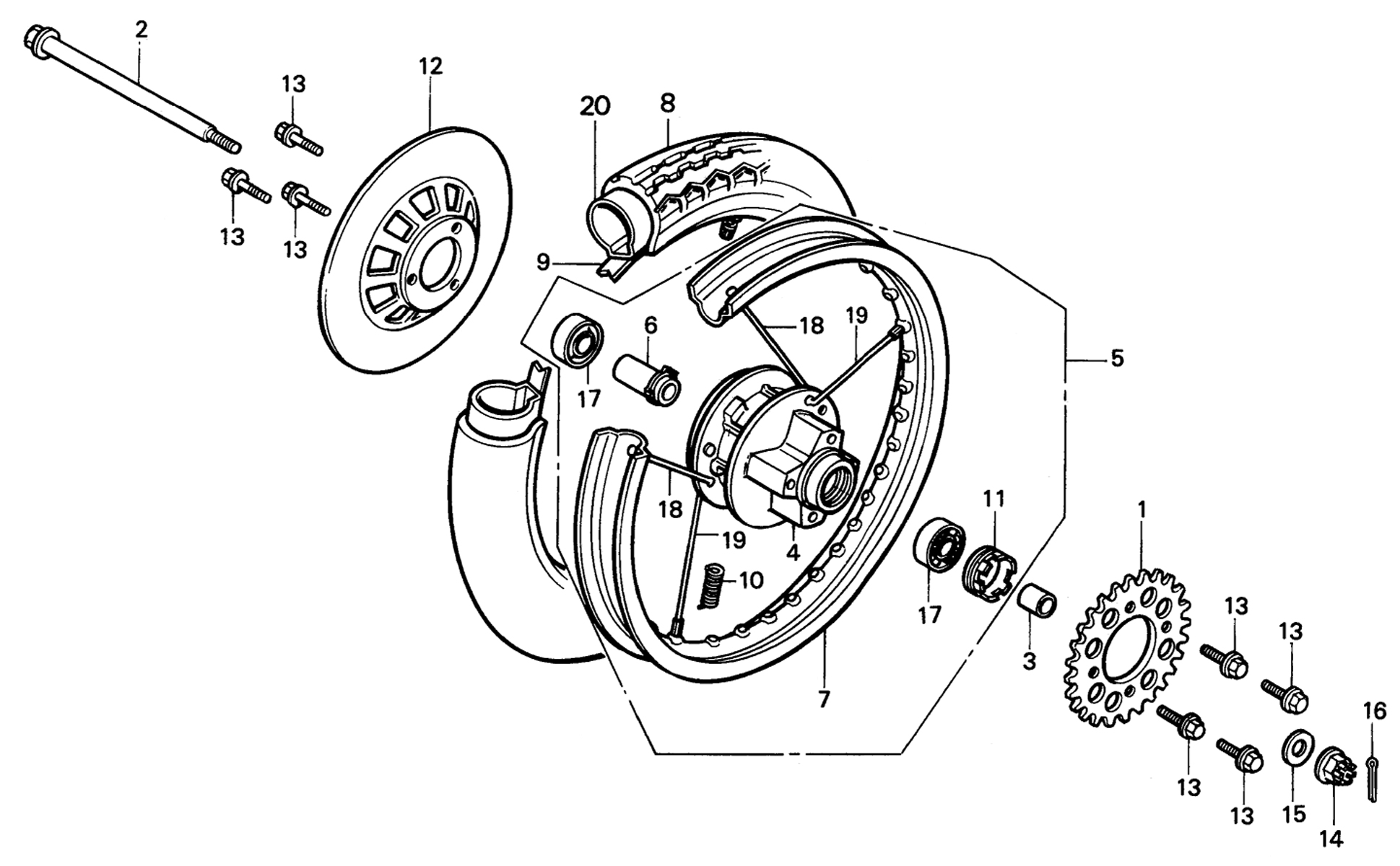 1984 Honda RS125R - F7 Rear Wheel Image