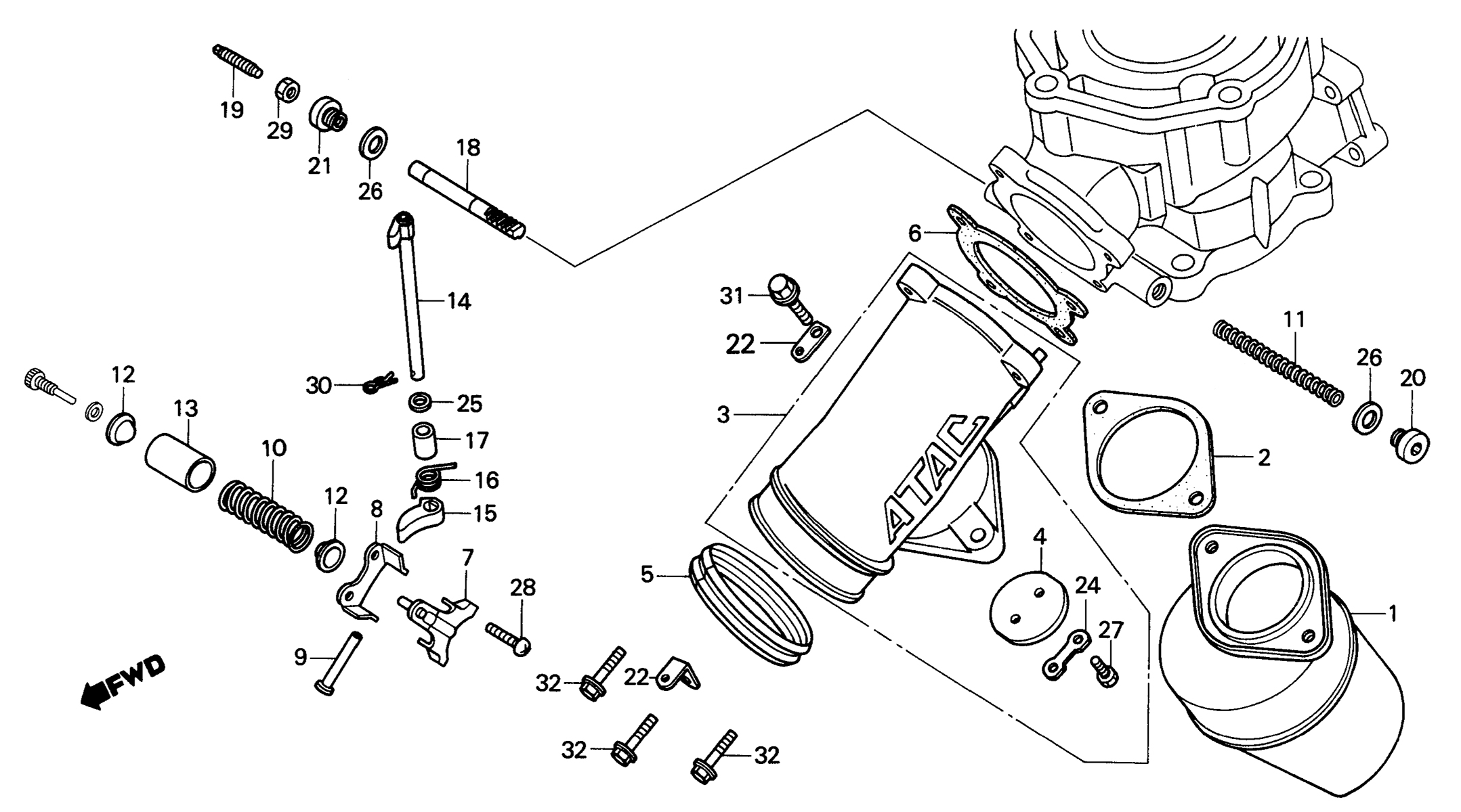 1985 Honda RS125R - E5 Exhaust Manifold Image