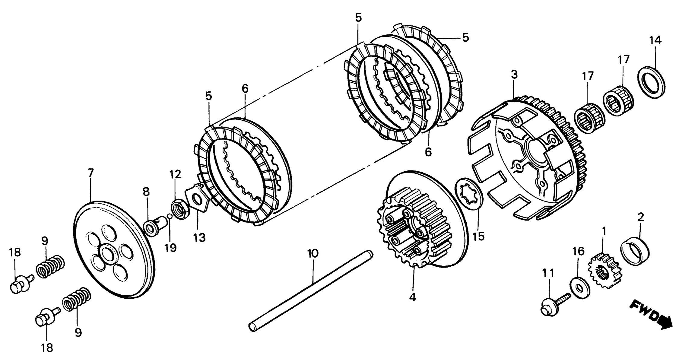 1985 Honda RS125R - E6 Clutch / Primary Drive Gear Image