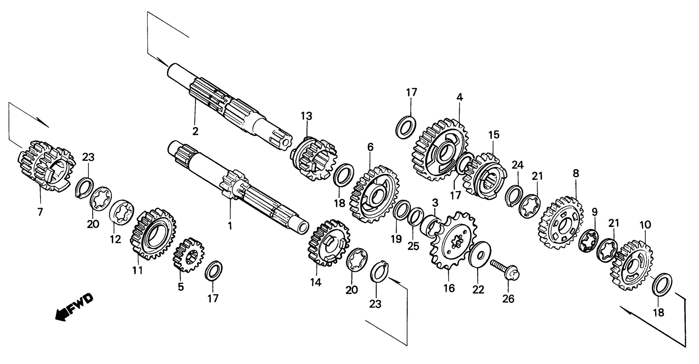 1985 Honda RS125R - E9 Transmission Image