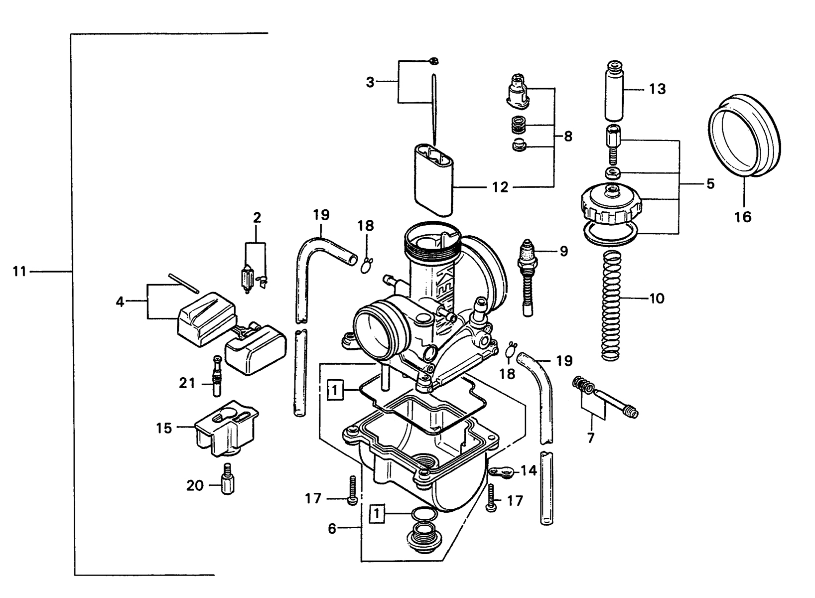 1985 Honda RS125R - E11 Carburetor Image