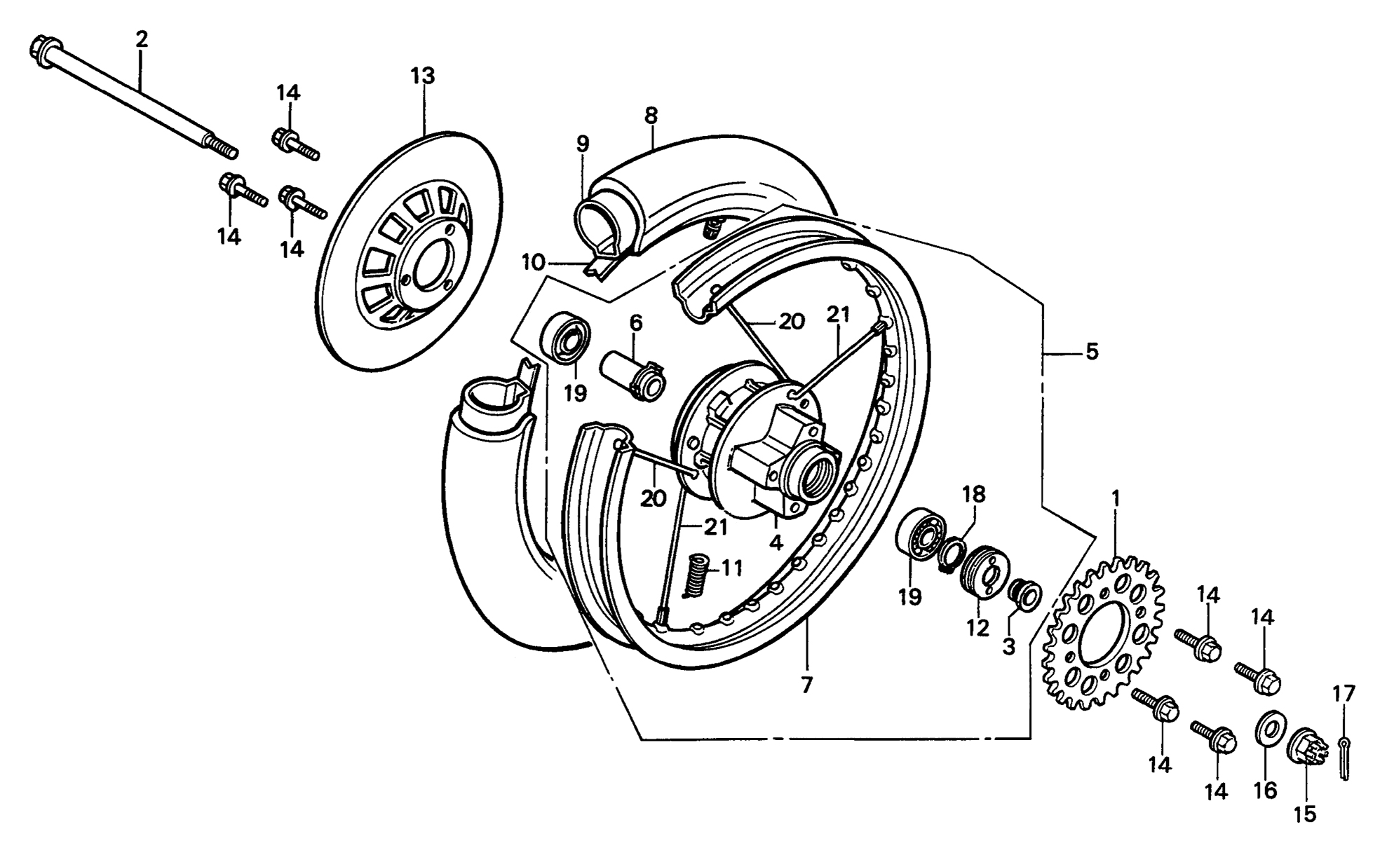 1985 Honda RS125R - F7 Rear Wheel Image