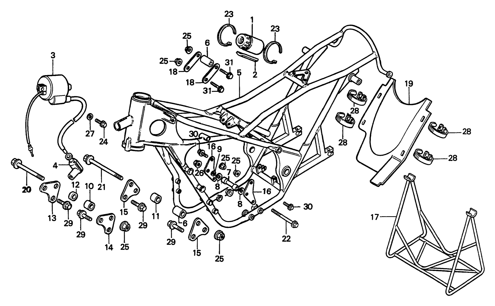 1985 Honda RS125R - F10 Frame / Ignition Coil Image