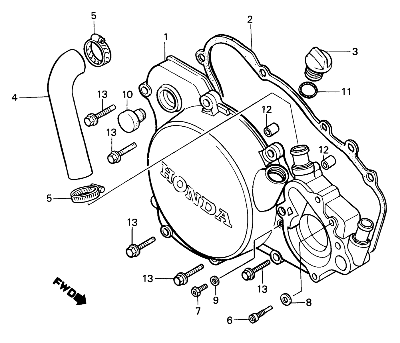 1986 Honda RS125R - E3 Right Crankcase Cover Image