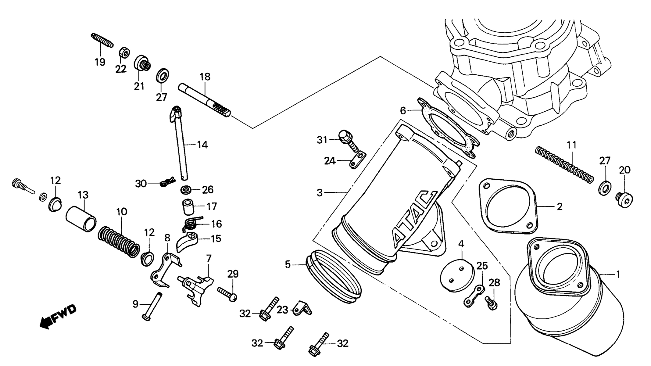 1986 Honda RS125R - E5 Exhaust Manifold Image