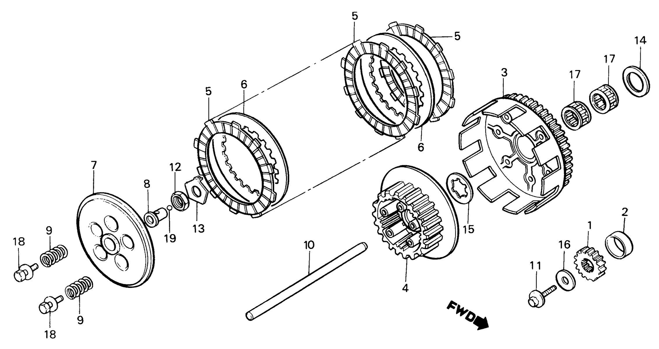 1986 Honda RS125R - E6 Clutch / Primary Drive Gear Image