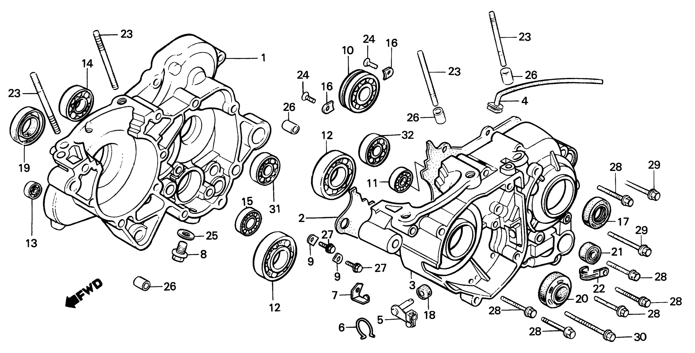 1986 Honda RS125R - E7 Crankcase / Reed Valve Image