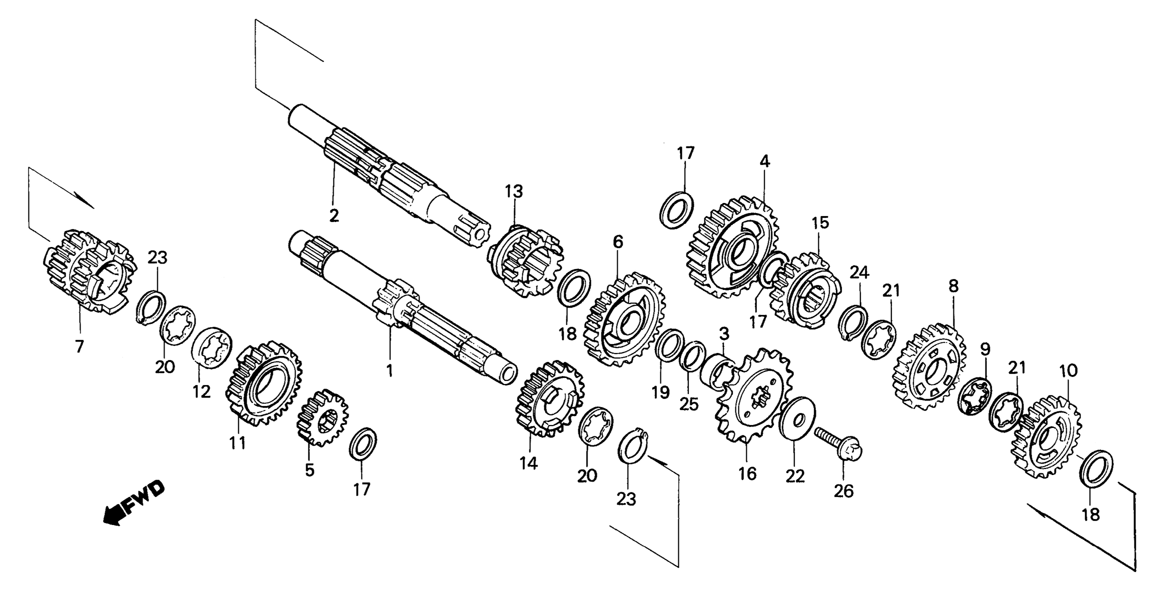 1986 Honda RS125R - E9 Transmission Image