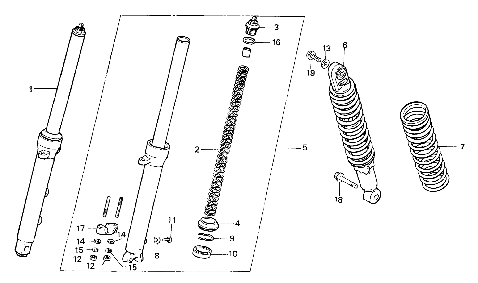 1986 Honda RS125R - F5 Front Fork / Rear Shock Absorber Image