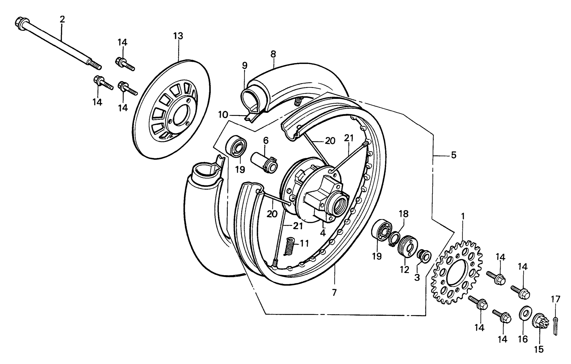 1986 Honda RS125R - F7 Rear Wheel Image