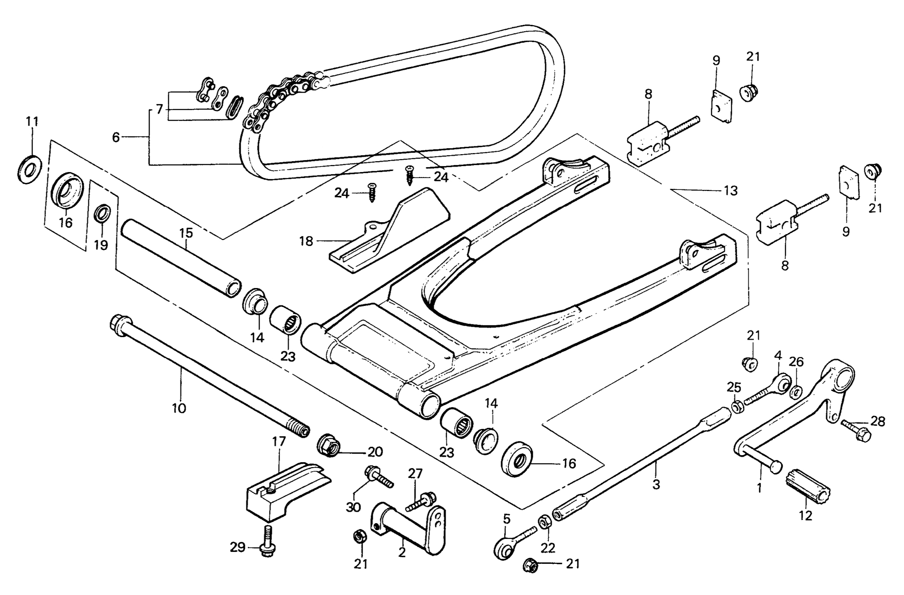 1986 Honda RS125R - F9 Swingarm / Gear Change Pedal Image