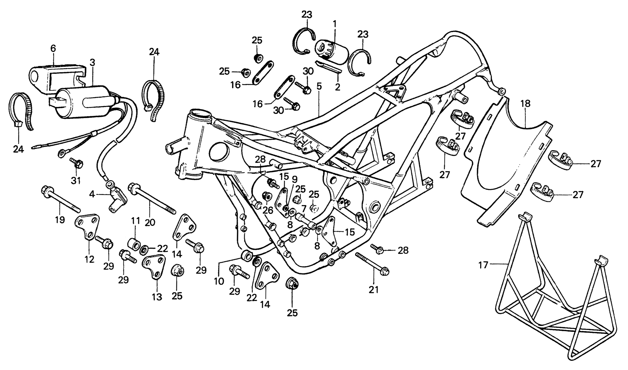 1986 Honda RS125R - F10 Frame / Ignition Coil Image