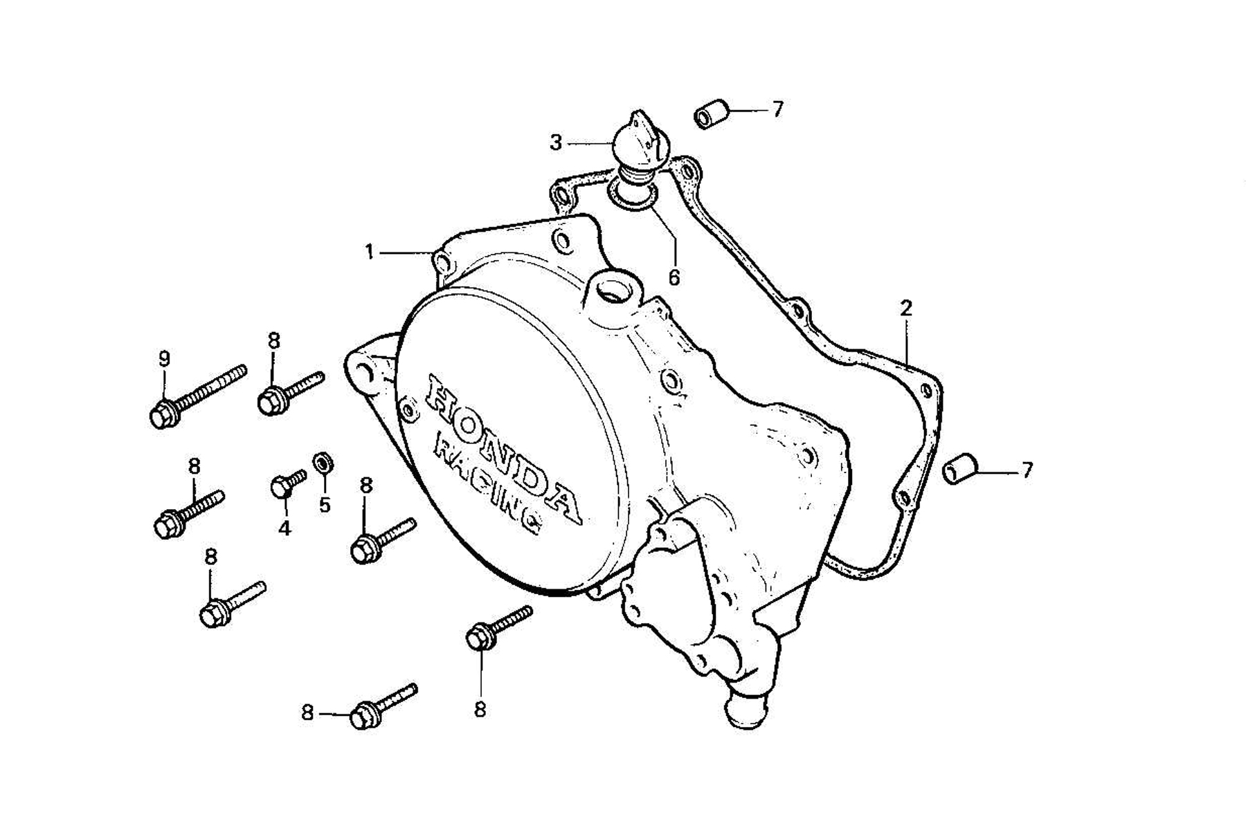 1987 Honda RS125R - E3 Right Crankcase Cover Image