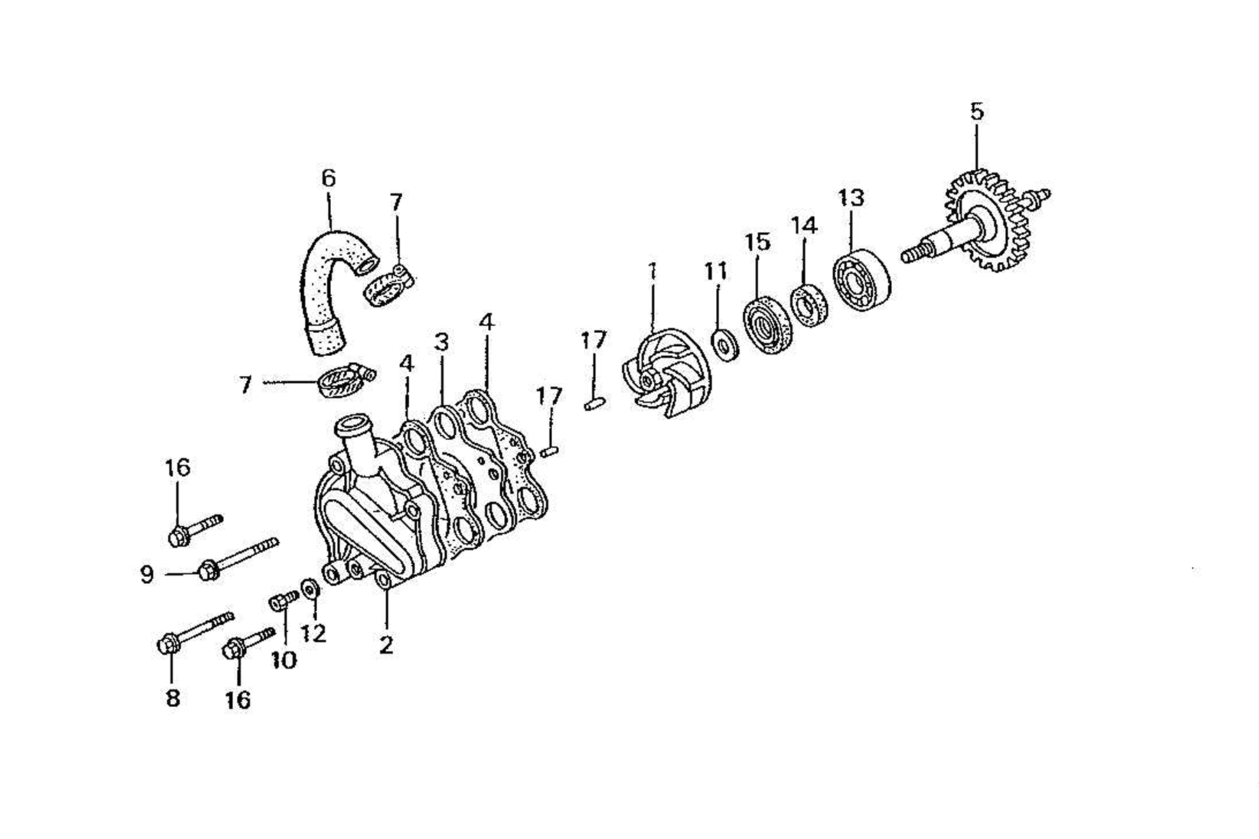 1987 Honda RS125R - E4 Water Pump Image