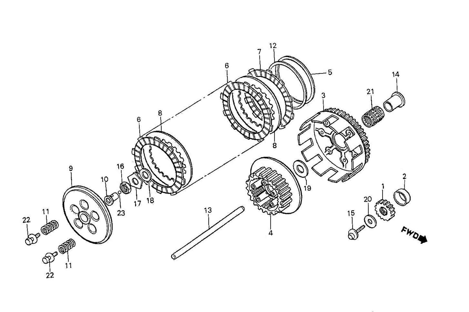 1987 Honda RS125R - E5 Clutch / Primary Drive Gear Image