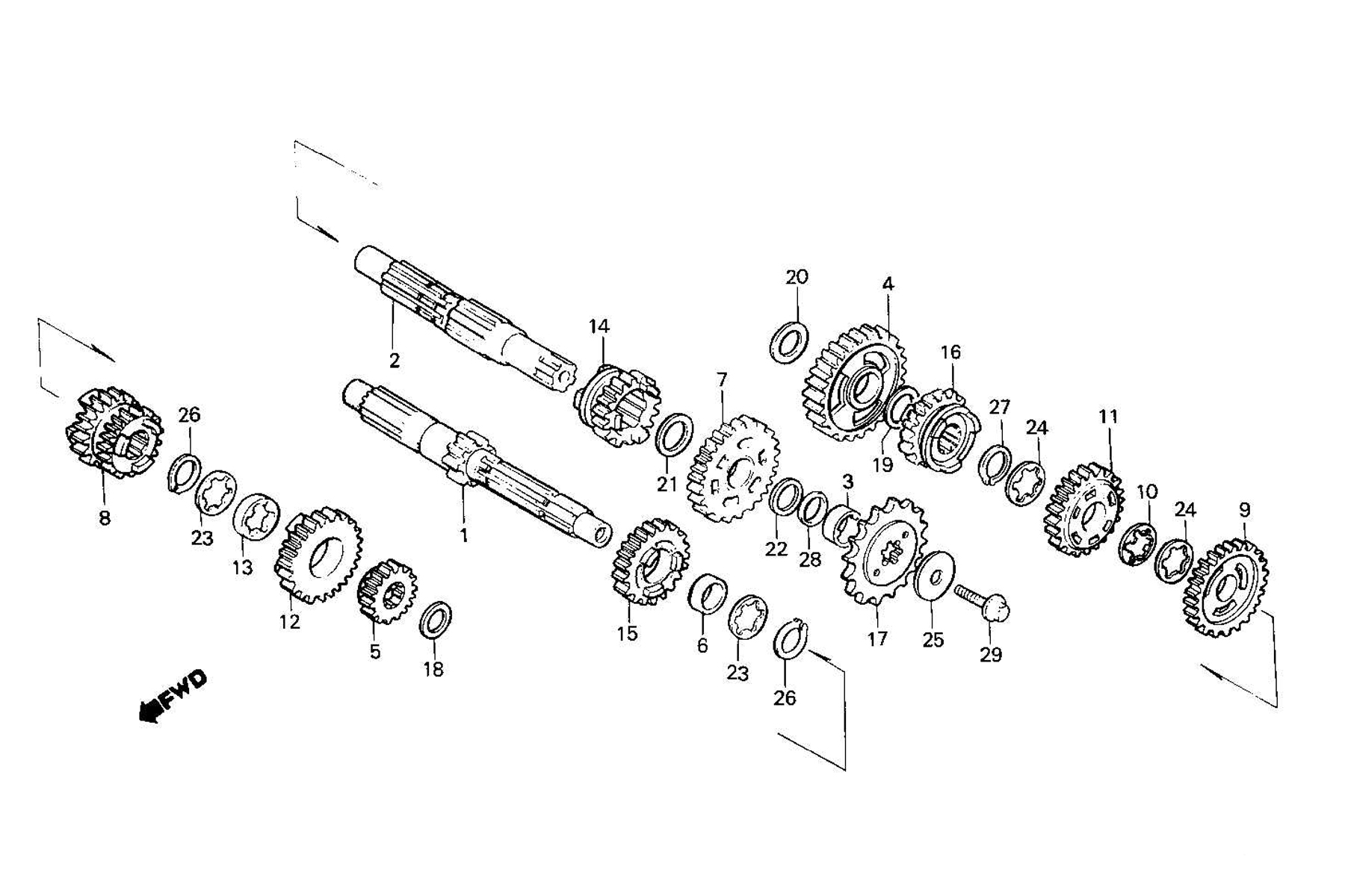 1987 Honda RS125R - E8 Transmission Image