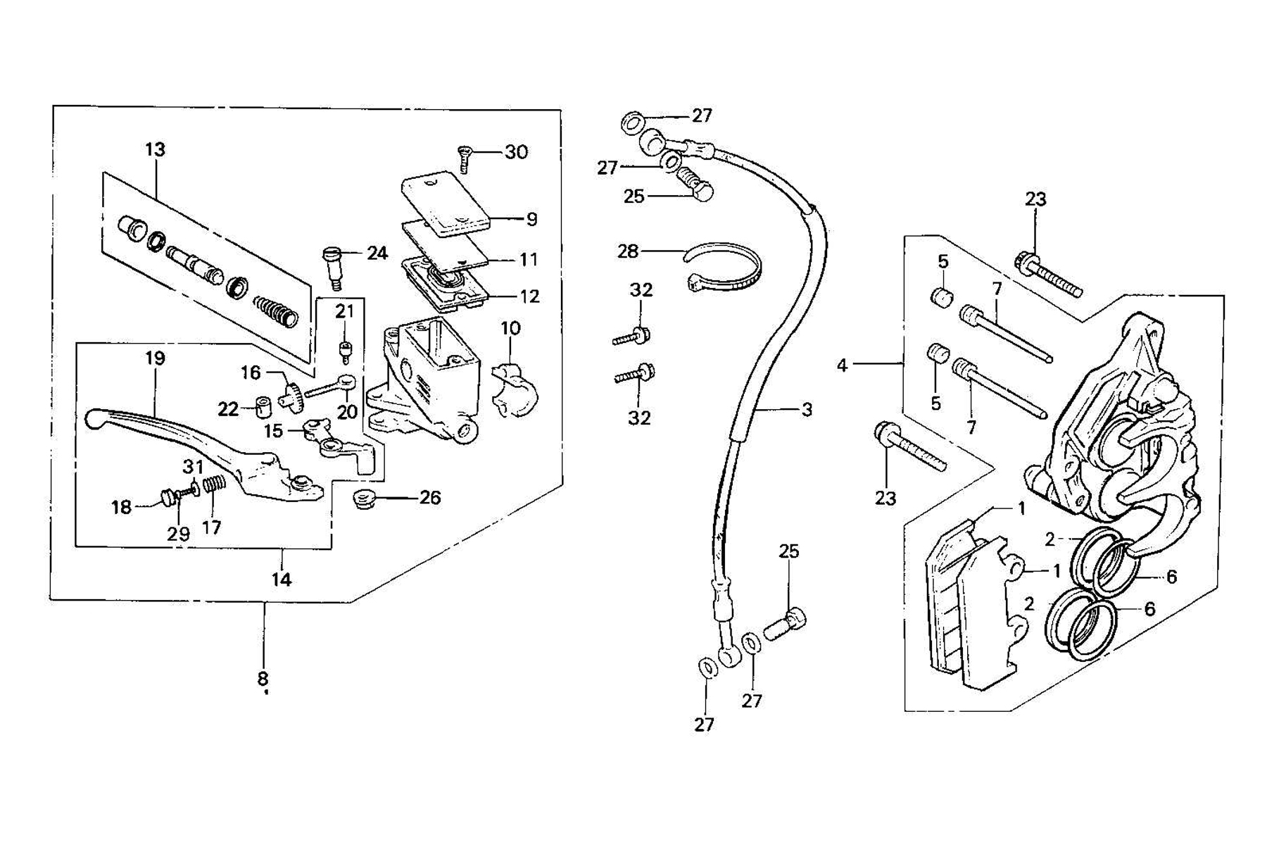 1987 Honda RS125R - F4 Front Brake Caliper / Master Cylinder Image