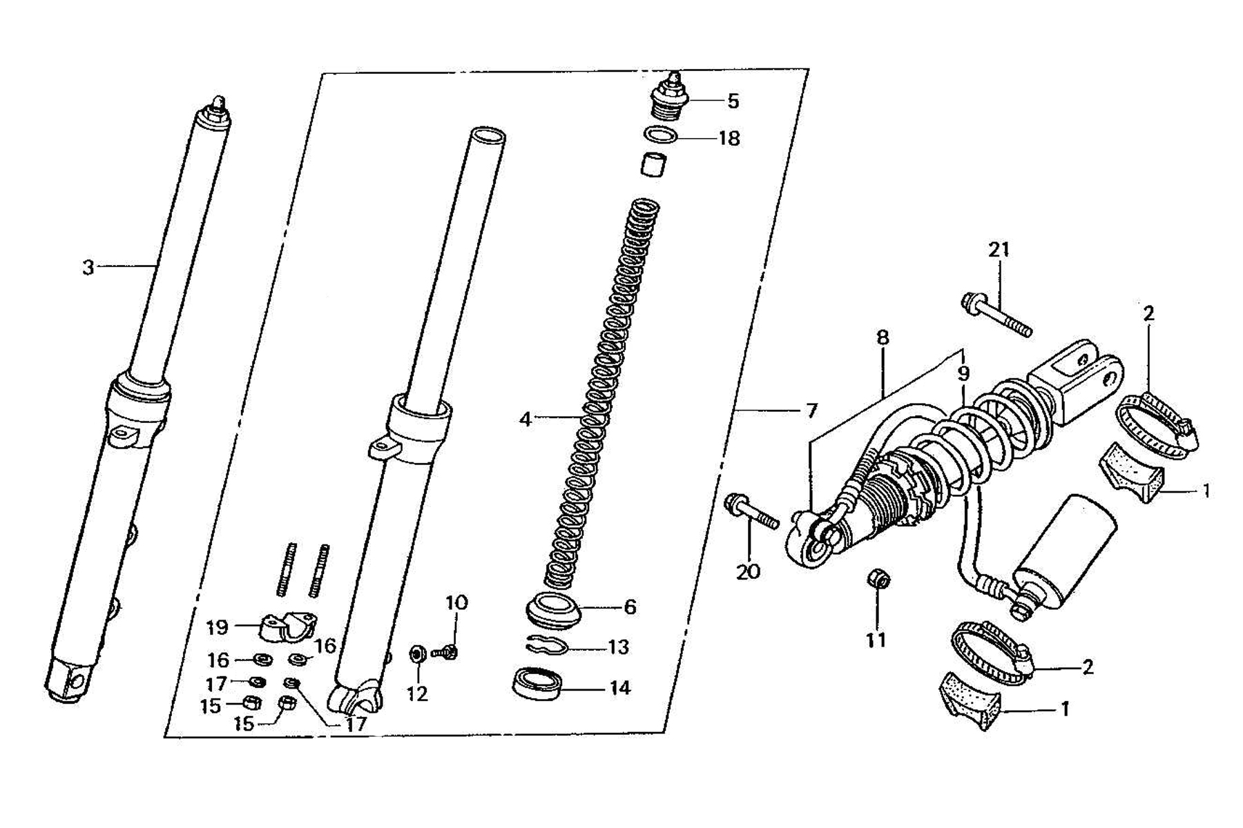 1987 Honda RS125R - F5 Front Fork / Rear Shock Absorber Image