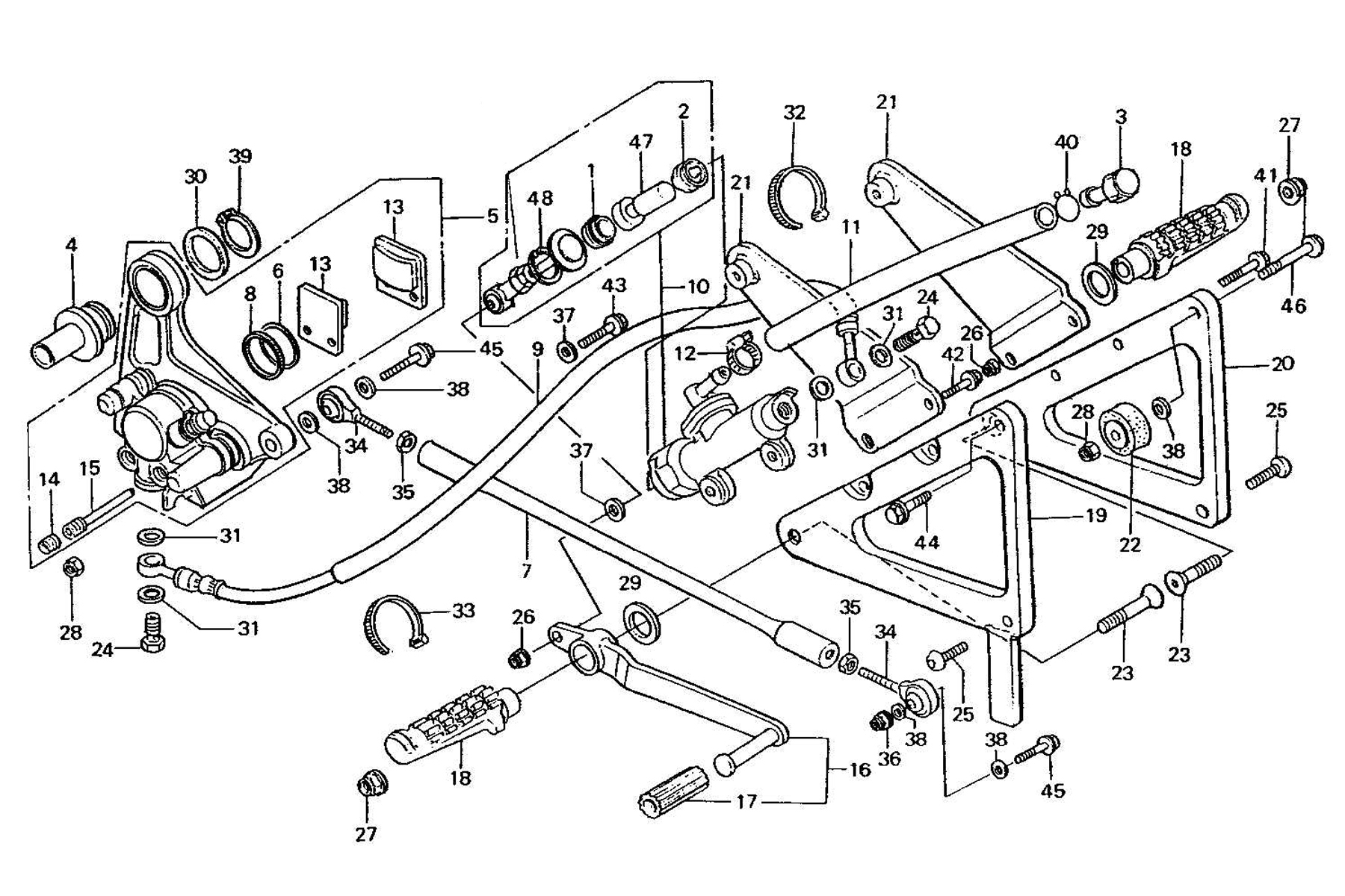 1987 Honda RS125R - F9 Rear Brake Caliper / Master Cylinder Image