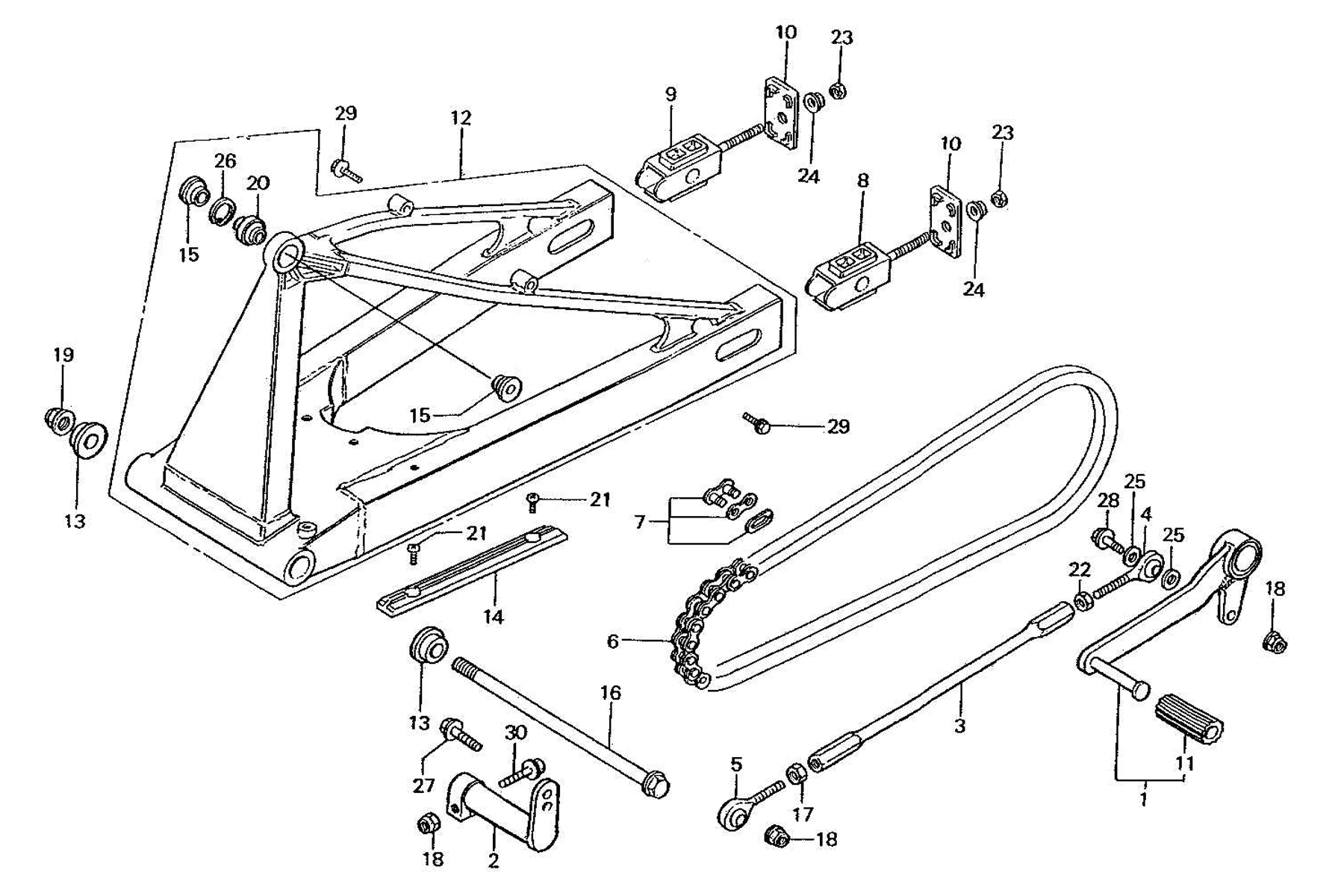 1987 Honda RS125R - F10 Swingarm / Gear Change Pedal Image