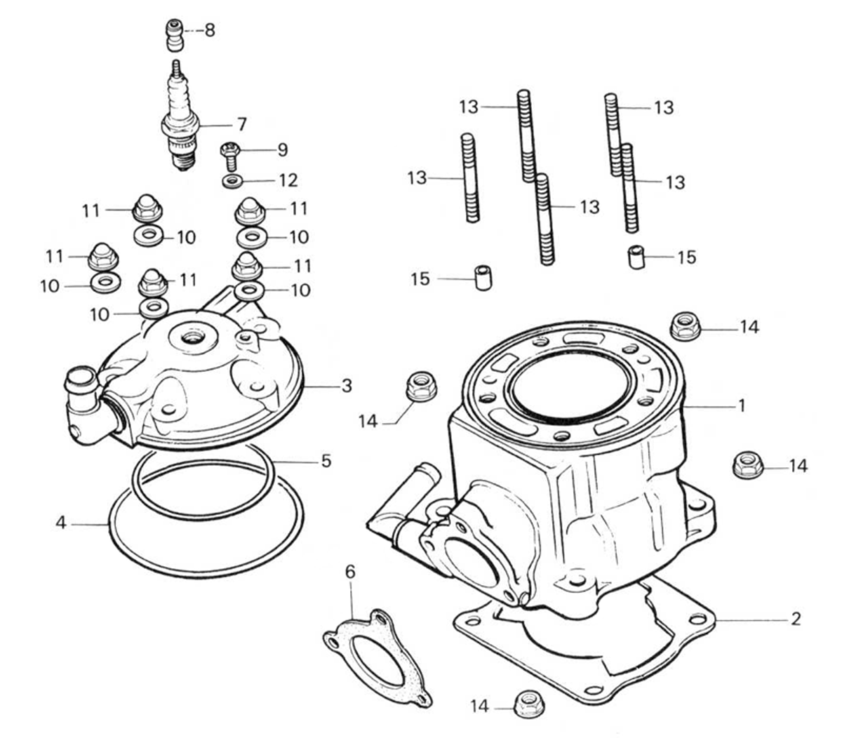 1988 Honda RS125R - E1 Cylinder / Cylinder Head Image