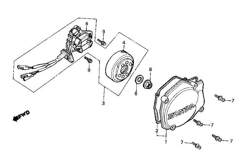 1988 Honda RS125R - E2 Left Crankcase Cover / A.C. Generator Image