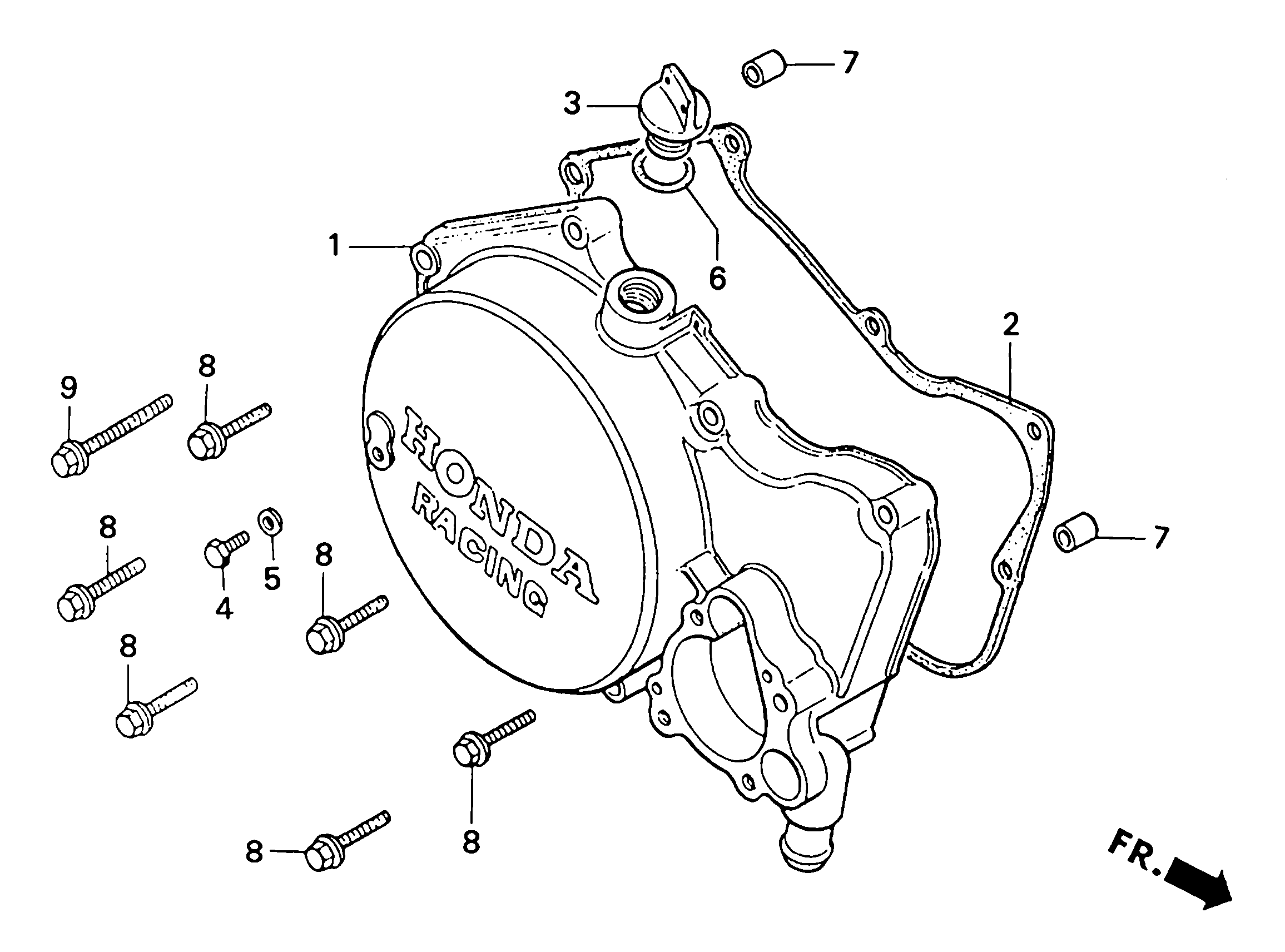 1988 Honda RS125R - E3 Right Crankcase Cover Image