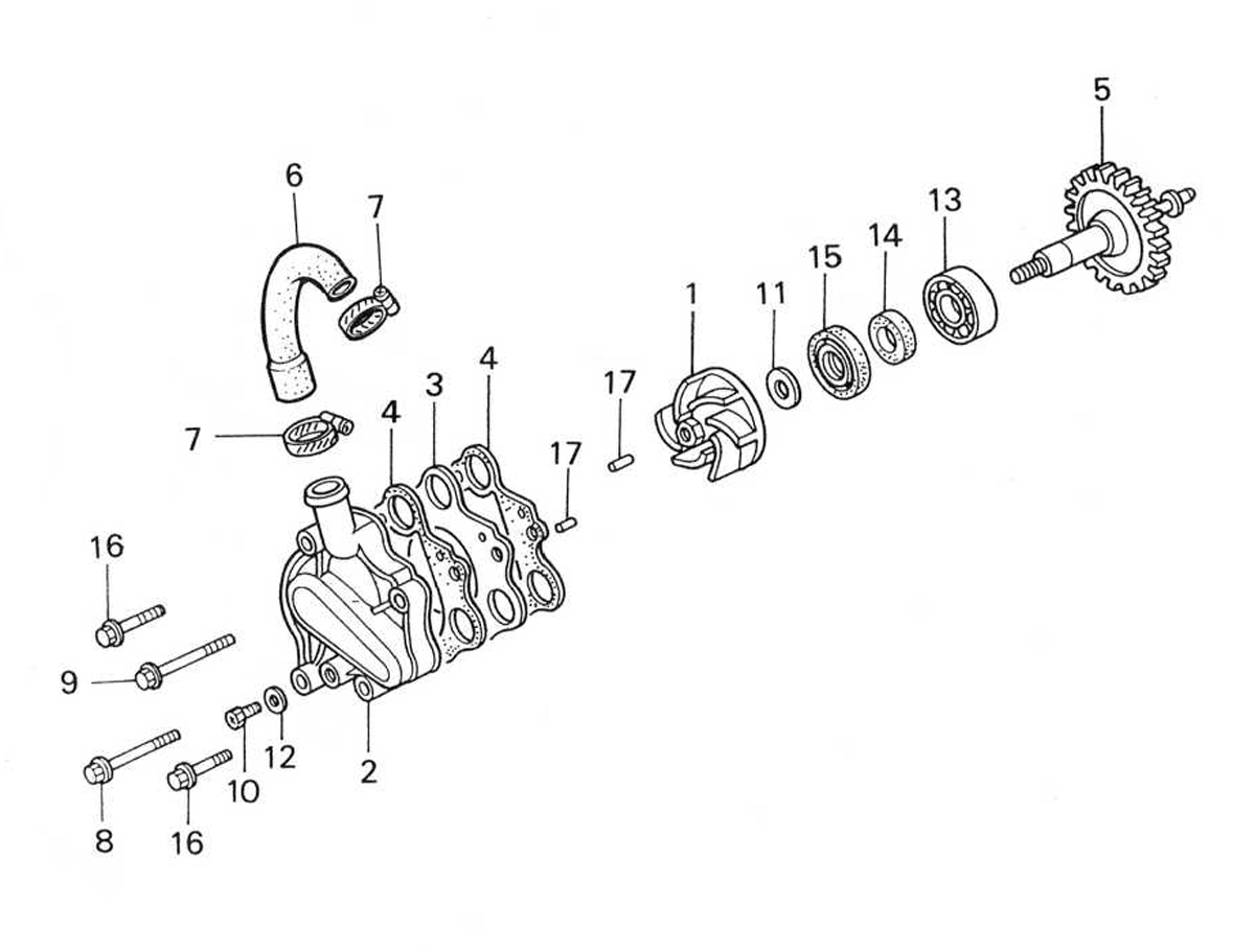 1988 Honda RS125R - E4 Water Pump Image