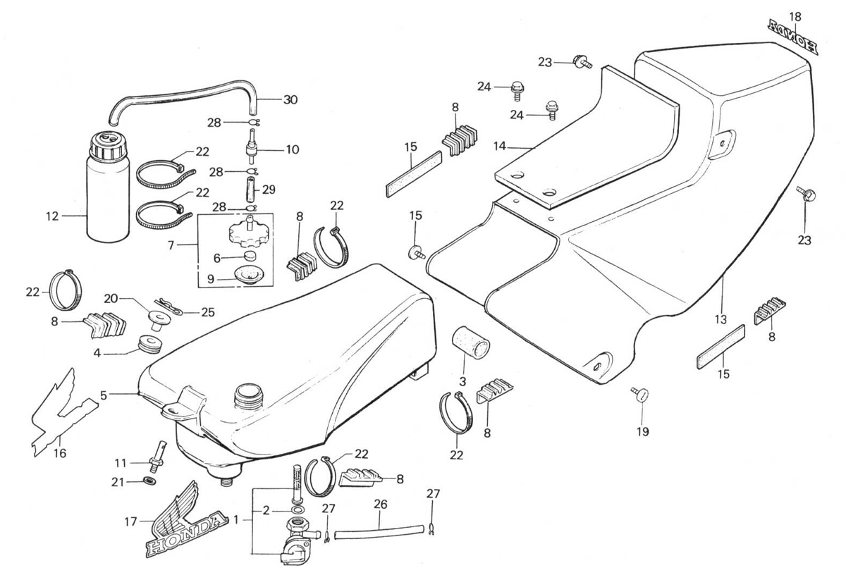 1988 Honda RS125R - F6 Fuel Tank / Seat Image