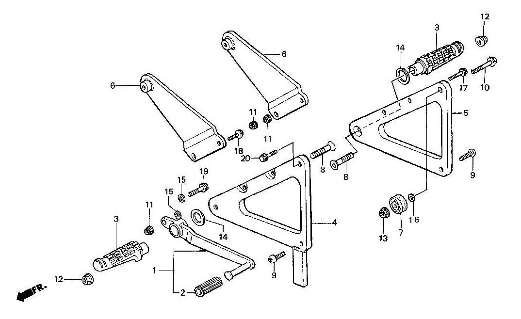 1989 Honda RS125R - F10 Foot Peg / Brake Pedal Image