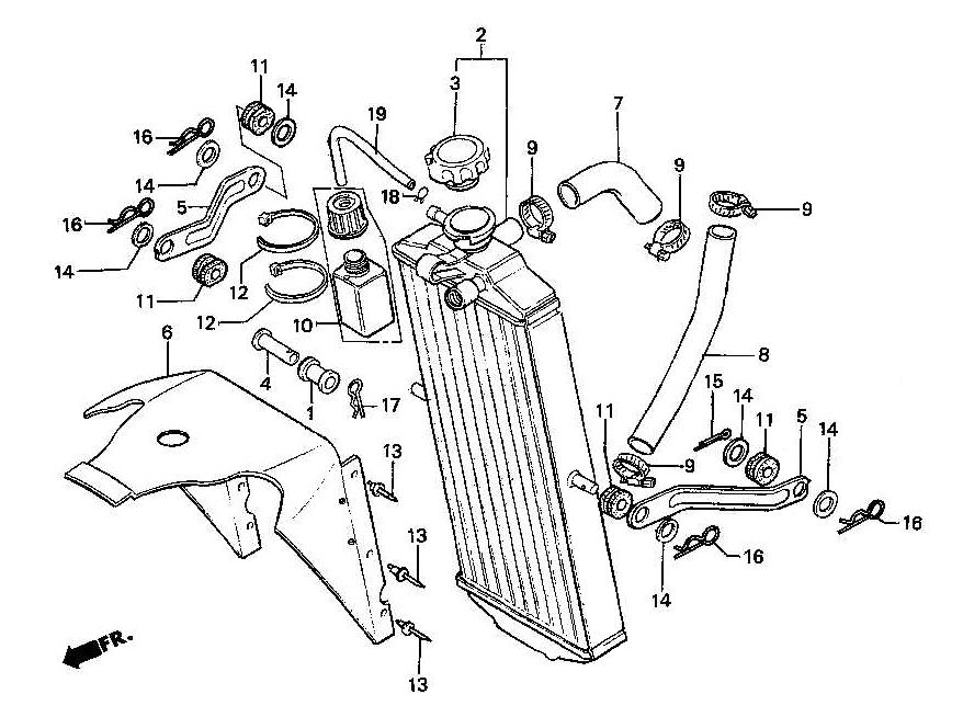 1989 Honda RS125R - F13 Radiator Image