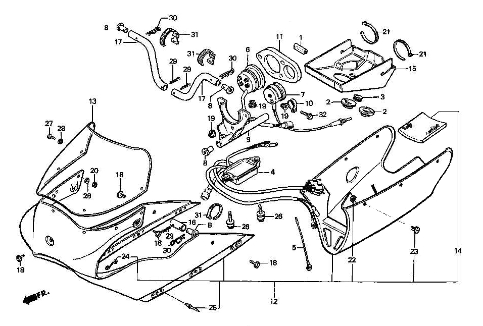 1989 Honda RS125R - F14 Cowl / Tachometer Image