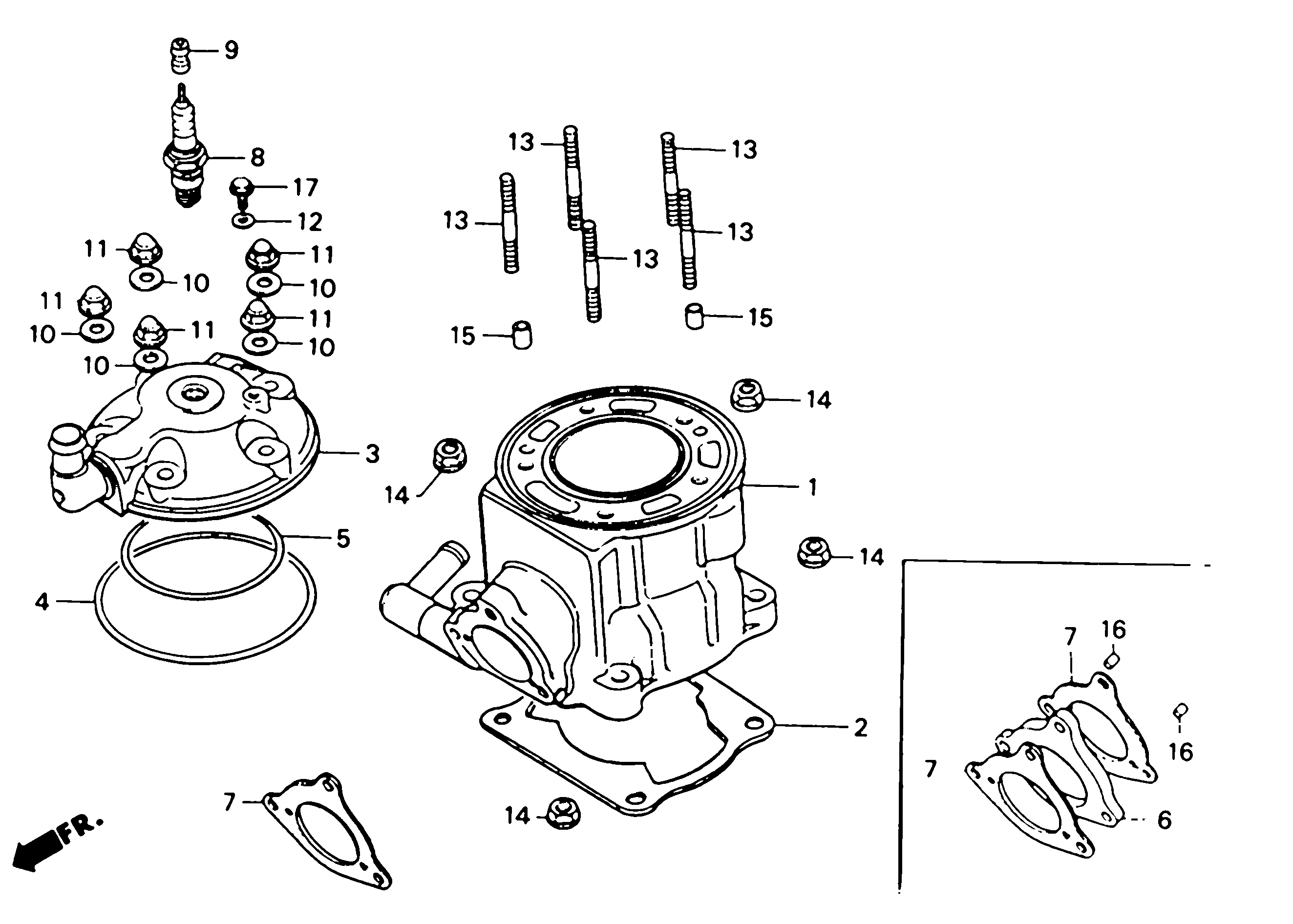 1991 Honda RS125R - E1 Cylinder / Cylinder Head Image