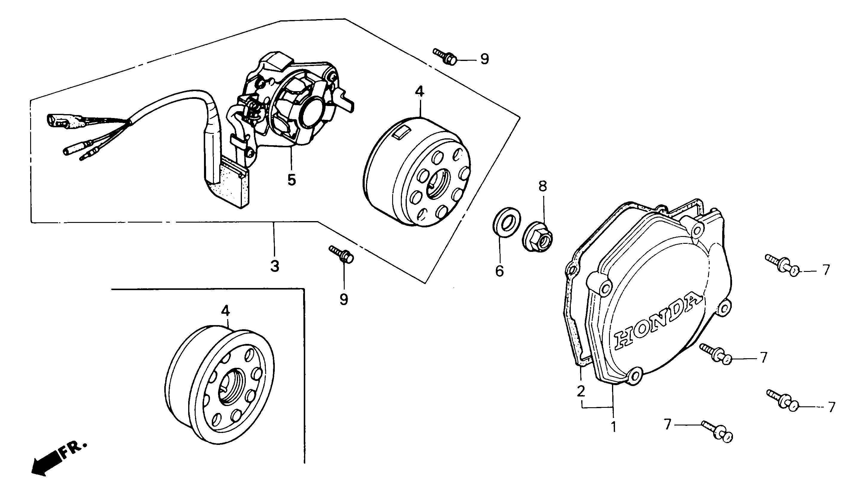 1991 Honda RS125R - E2 Left Crankcase Cover / A.C. Generator Image