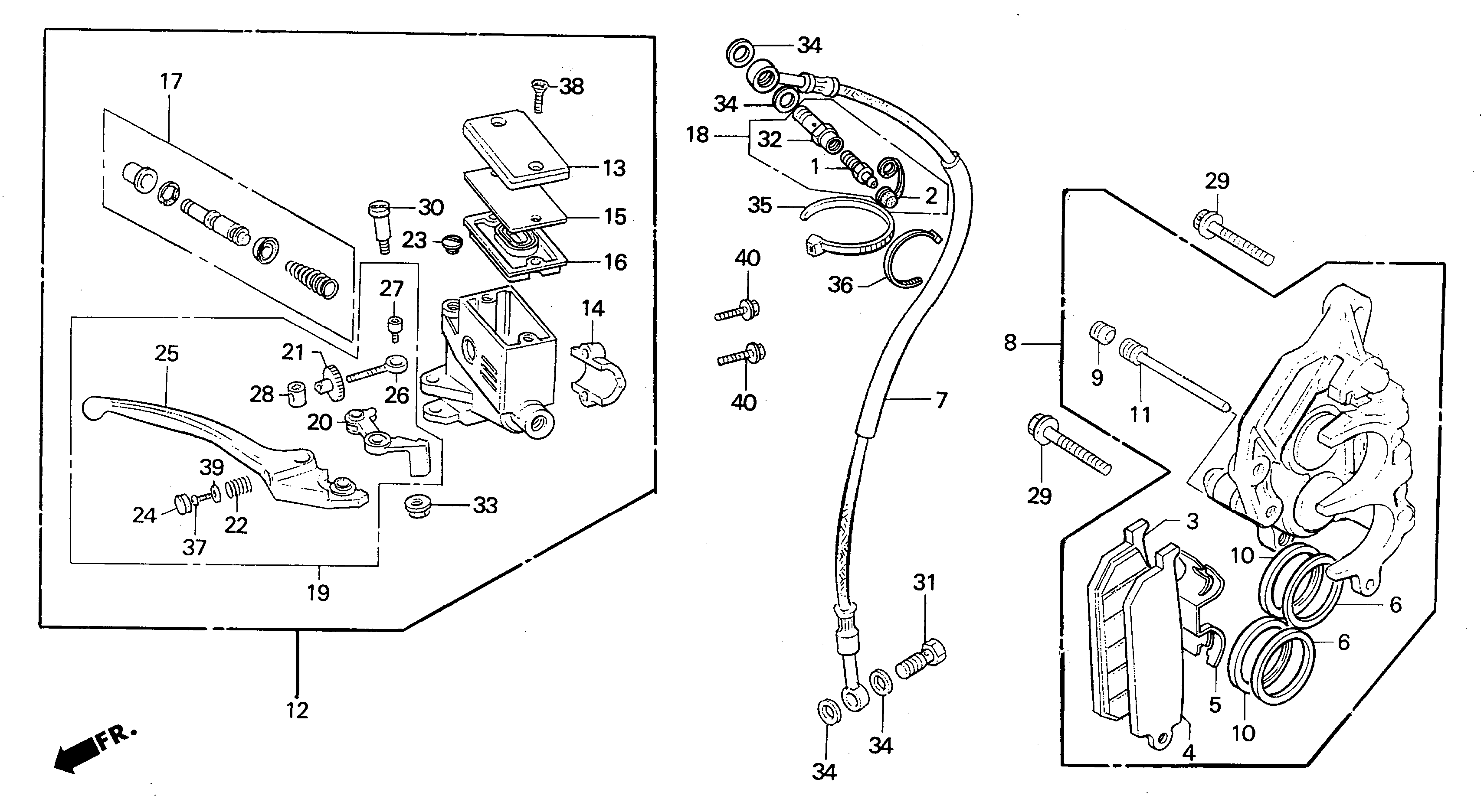 1991 Honda RS125R - F4 Front Brake Caliper / Master Cylinder Image