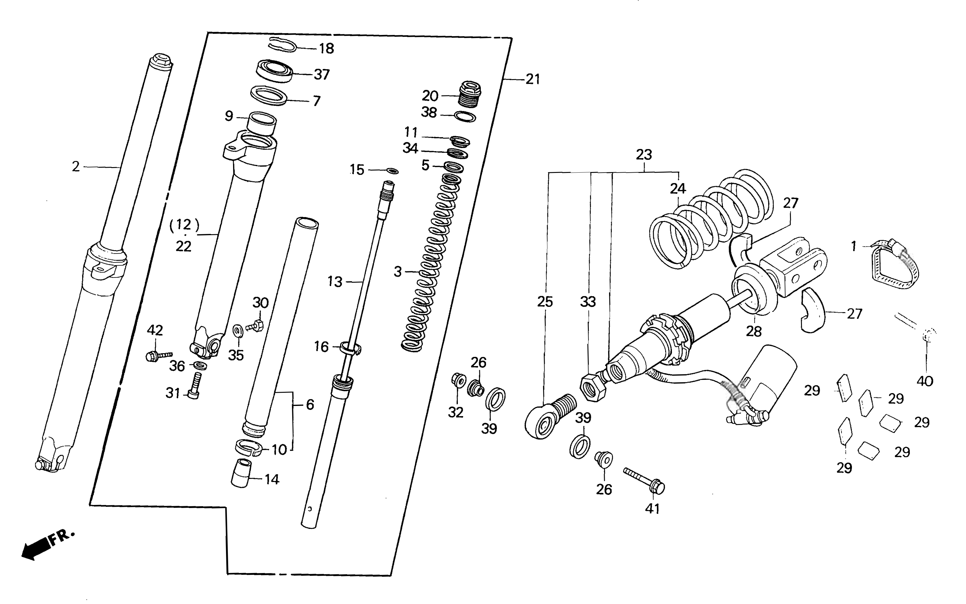 1991 Honda RS125R - F5 Front Fork / Rear Shock Absorber Image