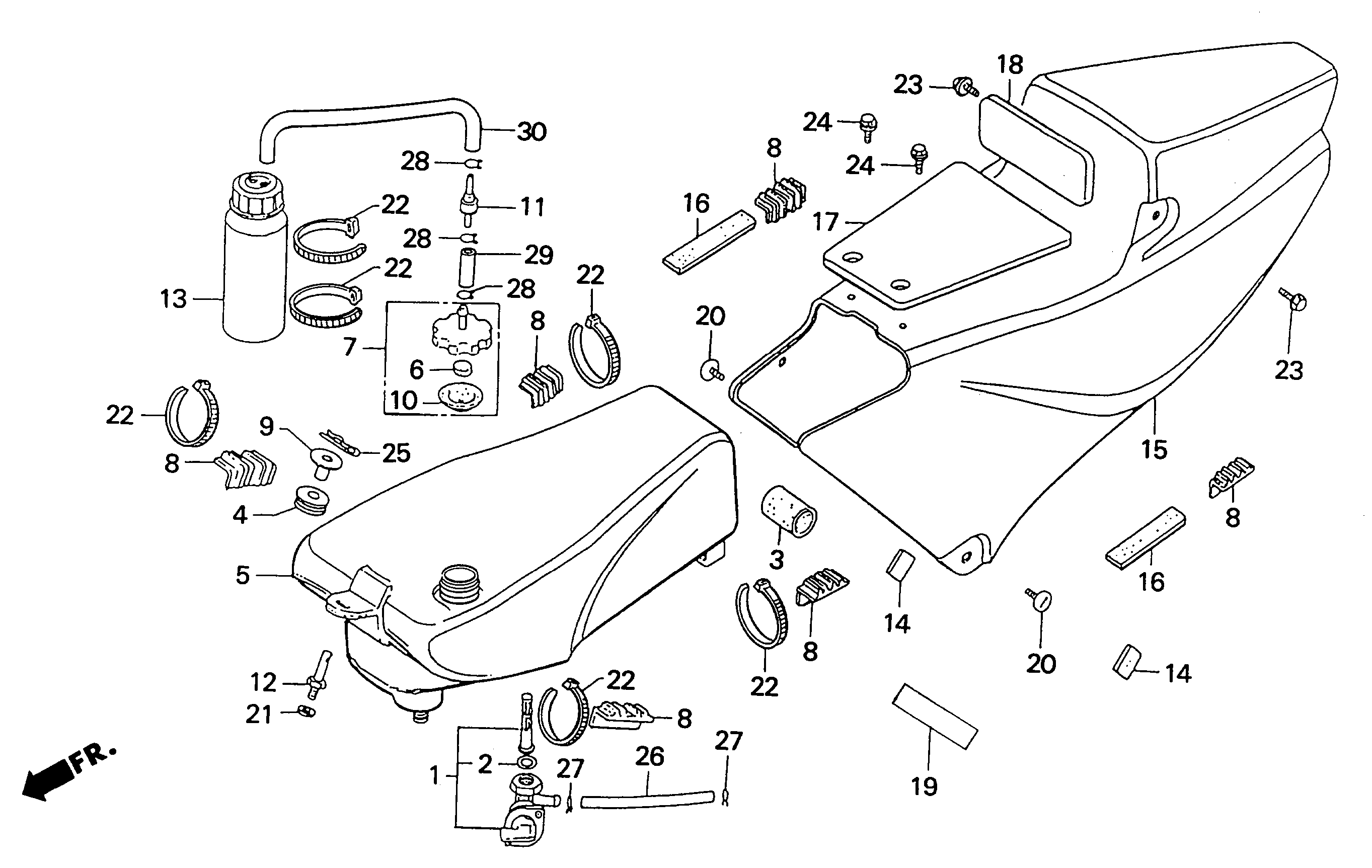 1991 Honda RS125R - F6 Fuel Tank / Seat Image